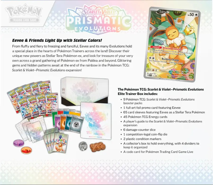 Pokemon TCG: Scarlet & Violet Prismatic Evolutions Elite Trainer Box