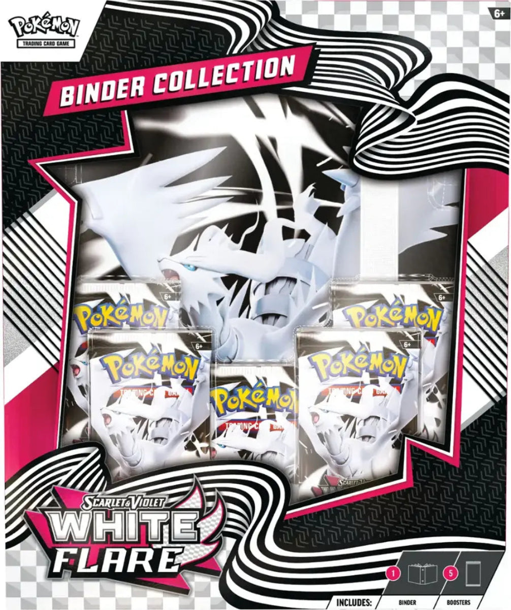 Pokémon trading card binder collection with white flare design