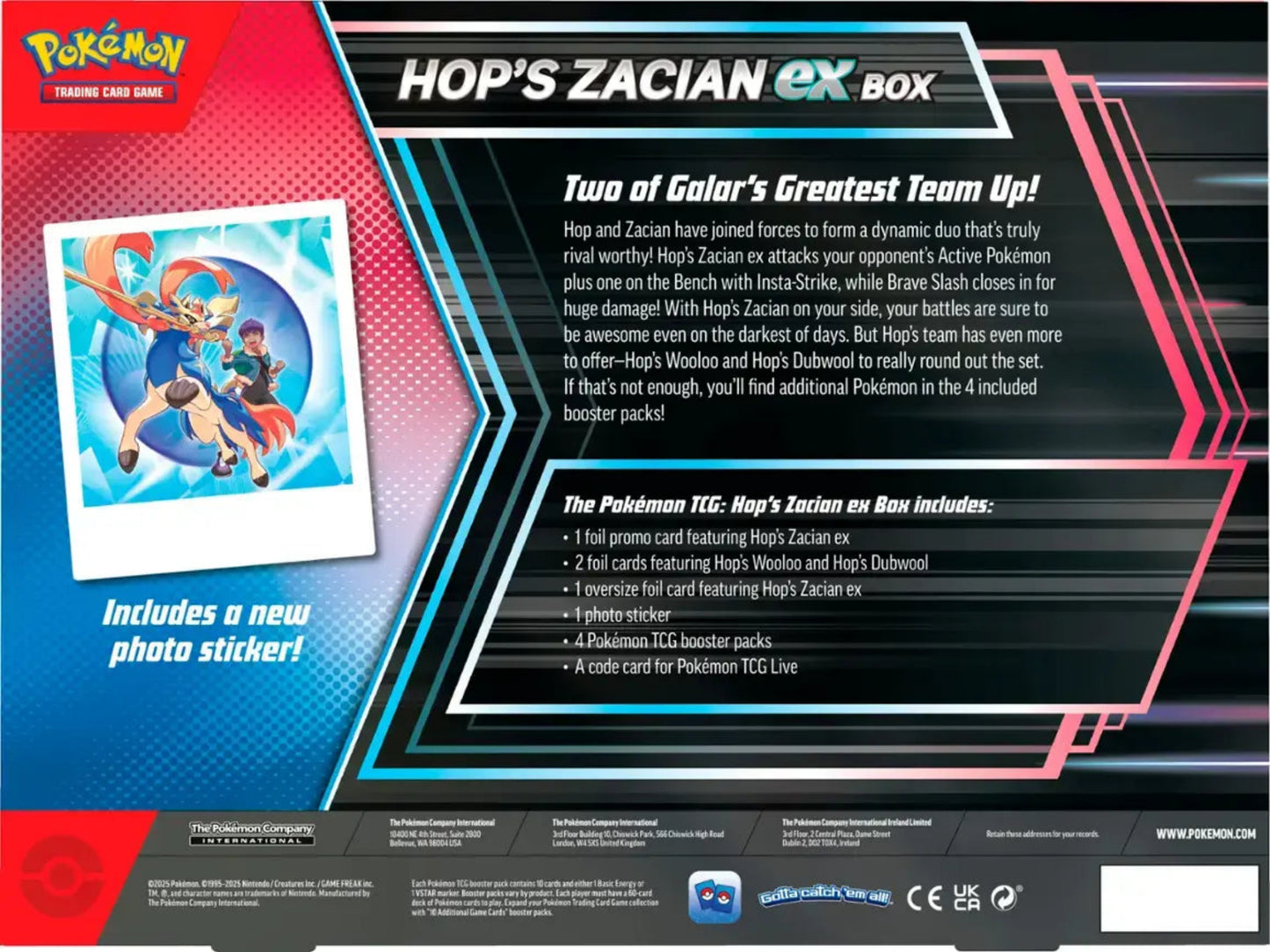 Pokémon TCG: Scarlet & Violet Hop's Zacian ex Box (4 Packs)