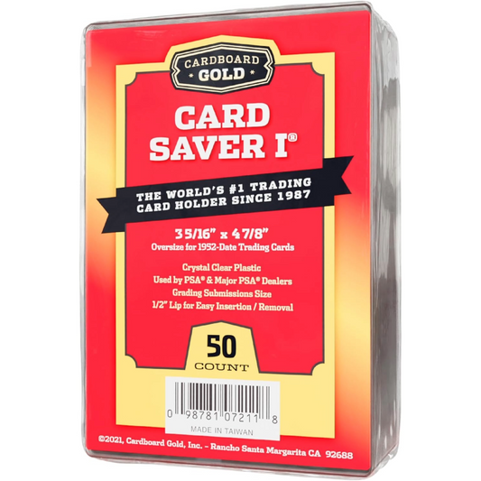 Cardboard Gold: Card Saver 1 Card Holder for Sports & Trading Cards (50ct) - Rez Broz Collectibles
