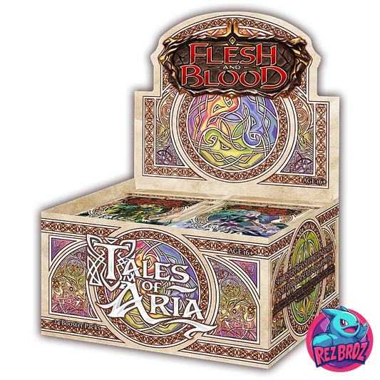Flesh & Blood Tales of Aria 1st Edition Booster Box – Display with Rez Broz Logo
