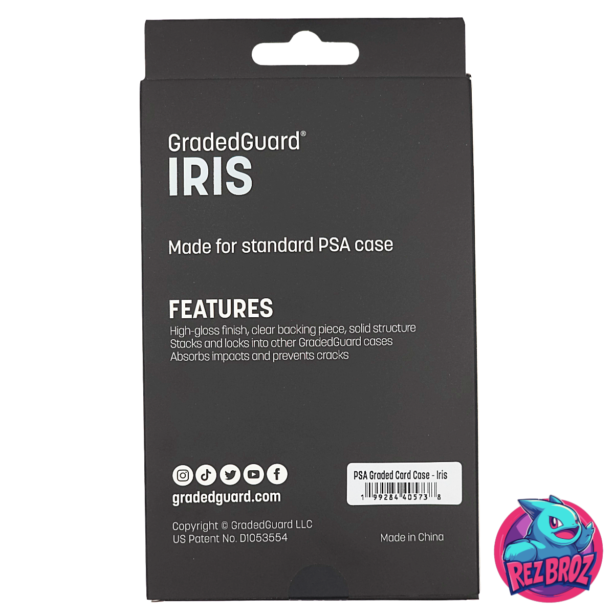 Graded Guard Limited Edition IRIS – Back View with Rez Broz Logo