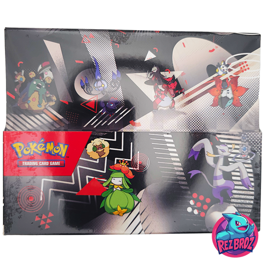 Pokémon trading card game box with colorful designs and branding.