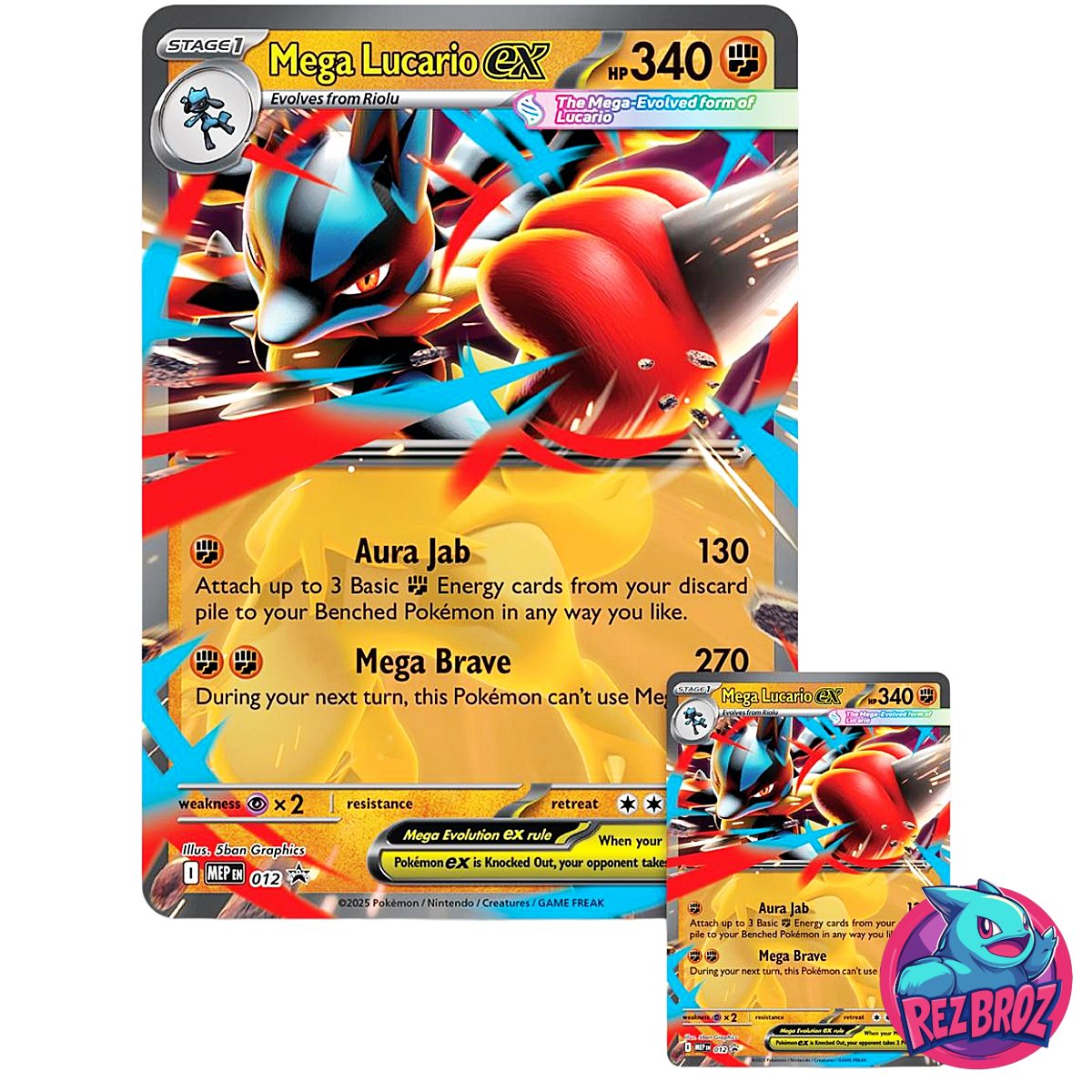 Pokémon TCG: Mega Lucario ex Figure Collection - Promo Cards View - Rez Broz Collectibles