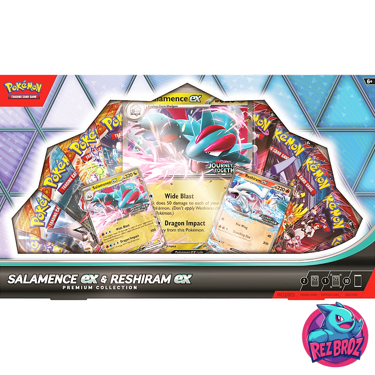 Pokémon TCG: Salamence ex / Reshiram ex Premium Collection - Front Box View  - Rez Broz Collectibles