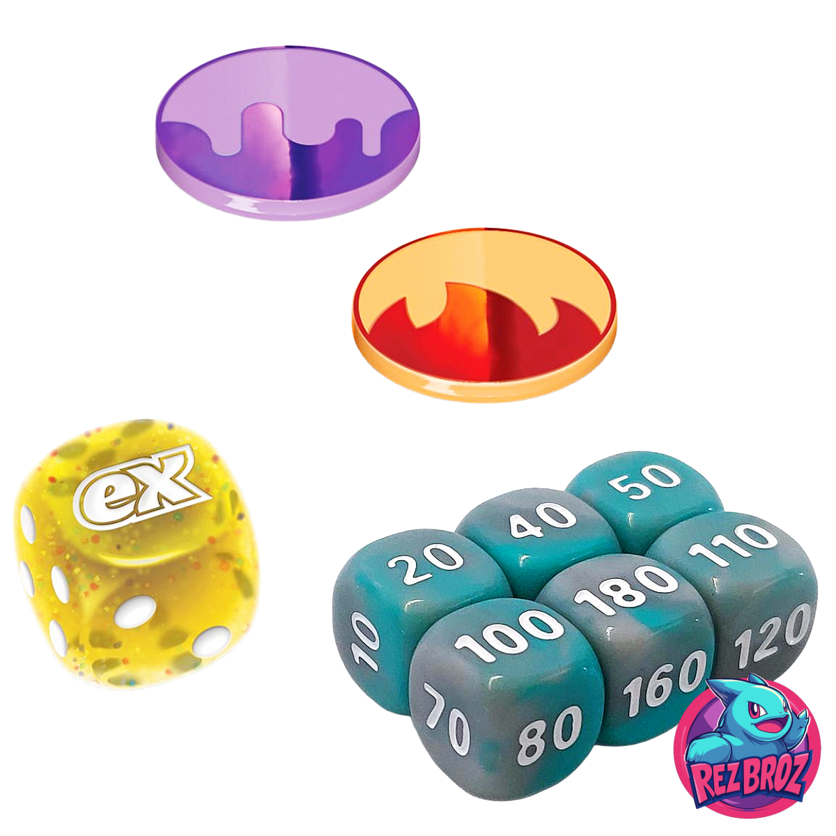 Pokémon TCG: Scarlet & Violet Surging Sparks Elite Trainer Box - Condition Markers and Dice View - Rez Broz Collectibles