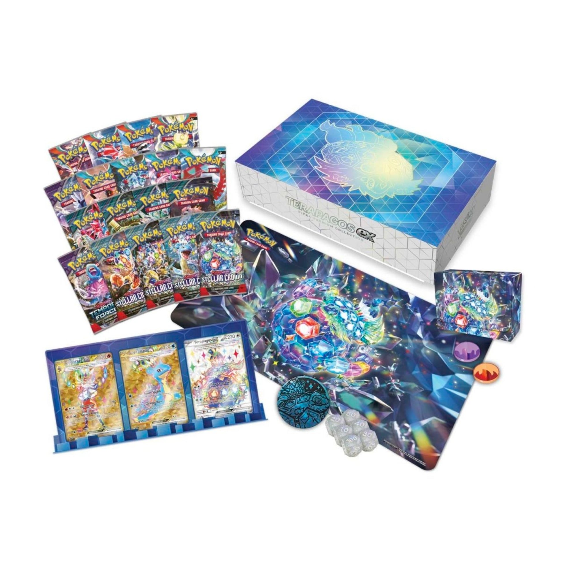 Pokémon TCG: Terapagos EX Ultra Premium Collection Contents - Rez Broz Collectibles