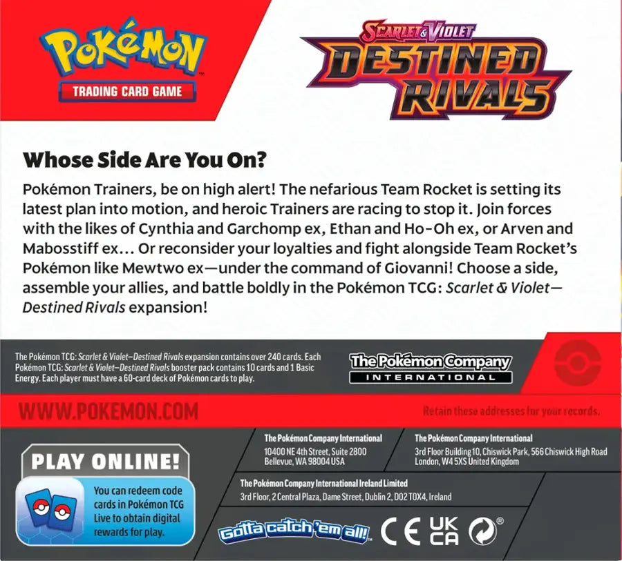 Pokémon - Trading Card Game: Scarlet & Violet Destined Rivals Booster Box (36 Packs)