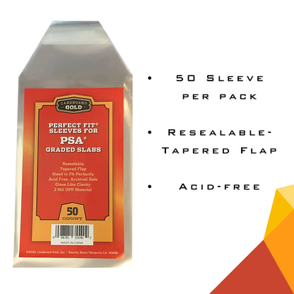 cardboard gold psa graded card sleeves Cardboard Gold: PERFECT FIT SLEEVES FOR PSA GRADED SLABS W/ PSA LOGO – Rez Broz Collectibles