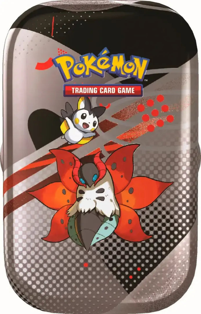 Pokémon Trading Card Game holder with Pokémon characters on a metallic surface