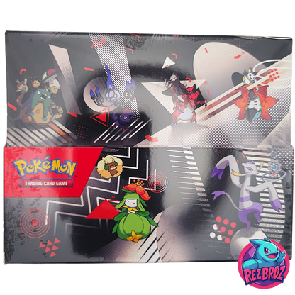 Pokémon trading card game box with colorful designs and branding.
