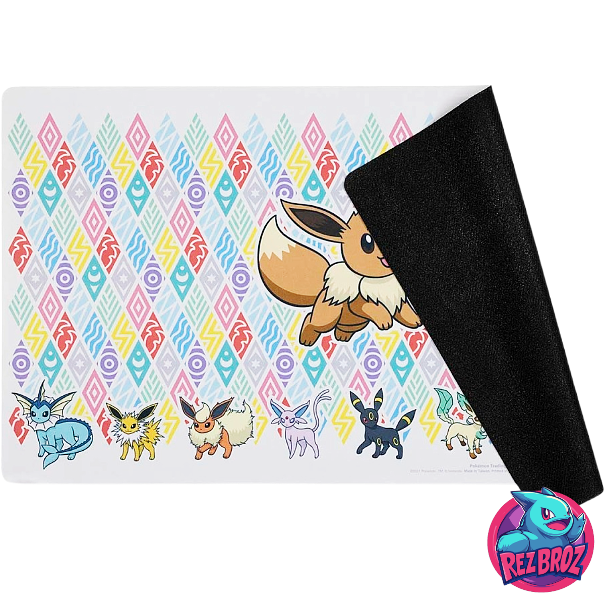 Pokémon TCG: Eevee Prismatic Playmat - Under Side View - Rez Broz Collectibles 