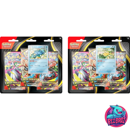  Pokémon TCG: Mega Evolution 3-Booster Blister Pack (3 Packs + Promo) - Rez Broz Collectibles