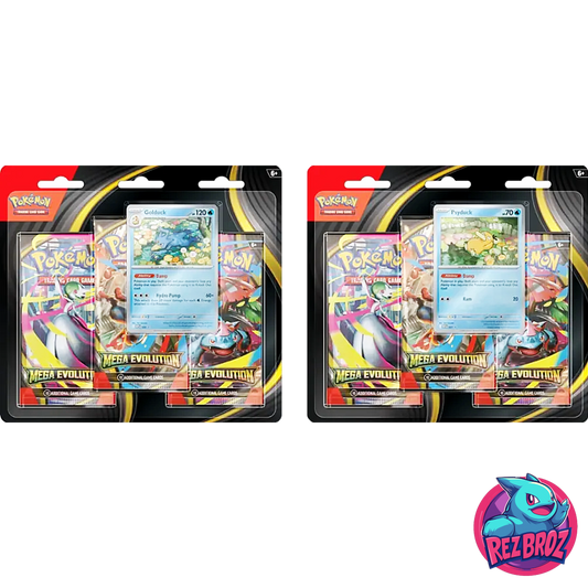  Pokémon TCG: Mega Evolution 3-Booster Blister Pack (3 Packs + Promo) - Rez Broz Collectibles