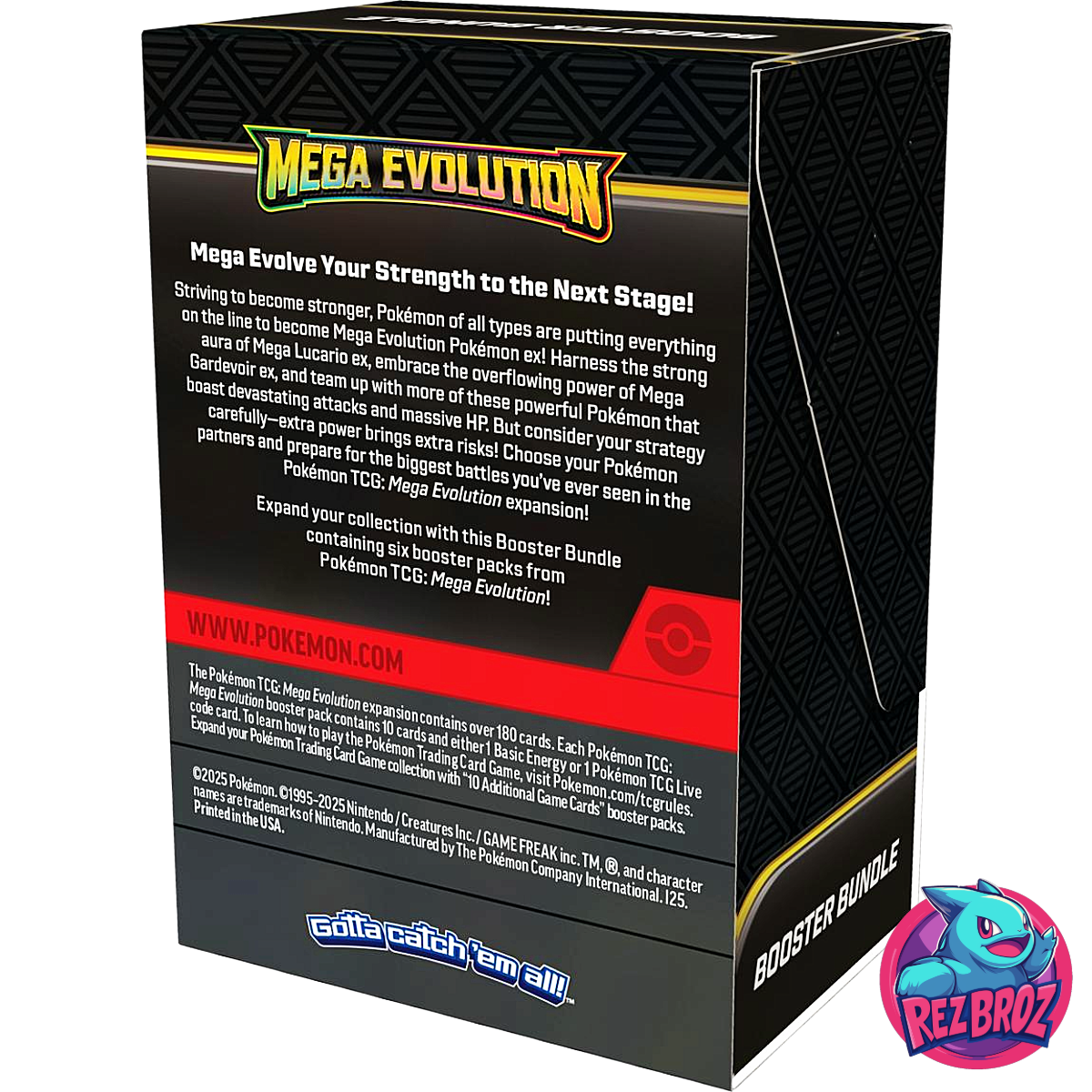 Pokémon TCG: Mega Evolution Booster Bundle (6 Packs) - Back View - Rez Broz Collectibles