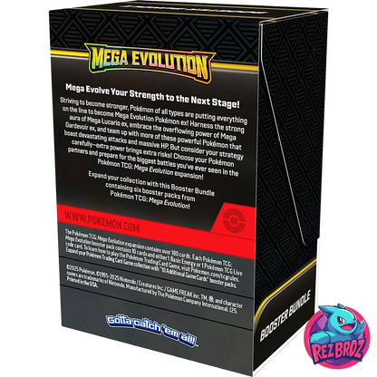 Pokémon TCG: Mega Evolution Booster Bundle (6 Packs) - Back View - Rez Broz Collectibles