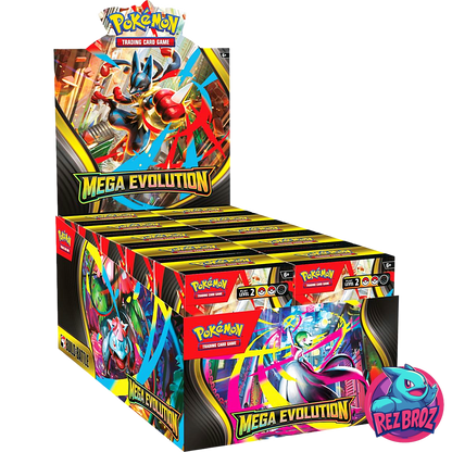 Pokémon TCG: Mega Evolution Build and Battle Box - Display Box Angled View - Rez Broz Collectibles