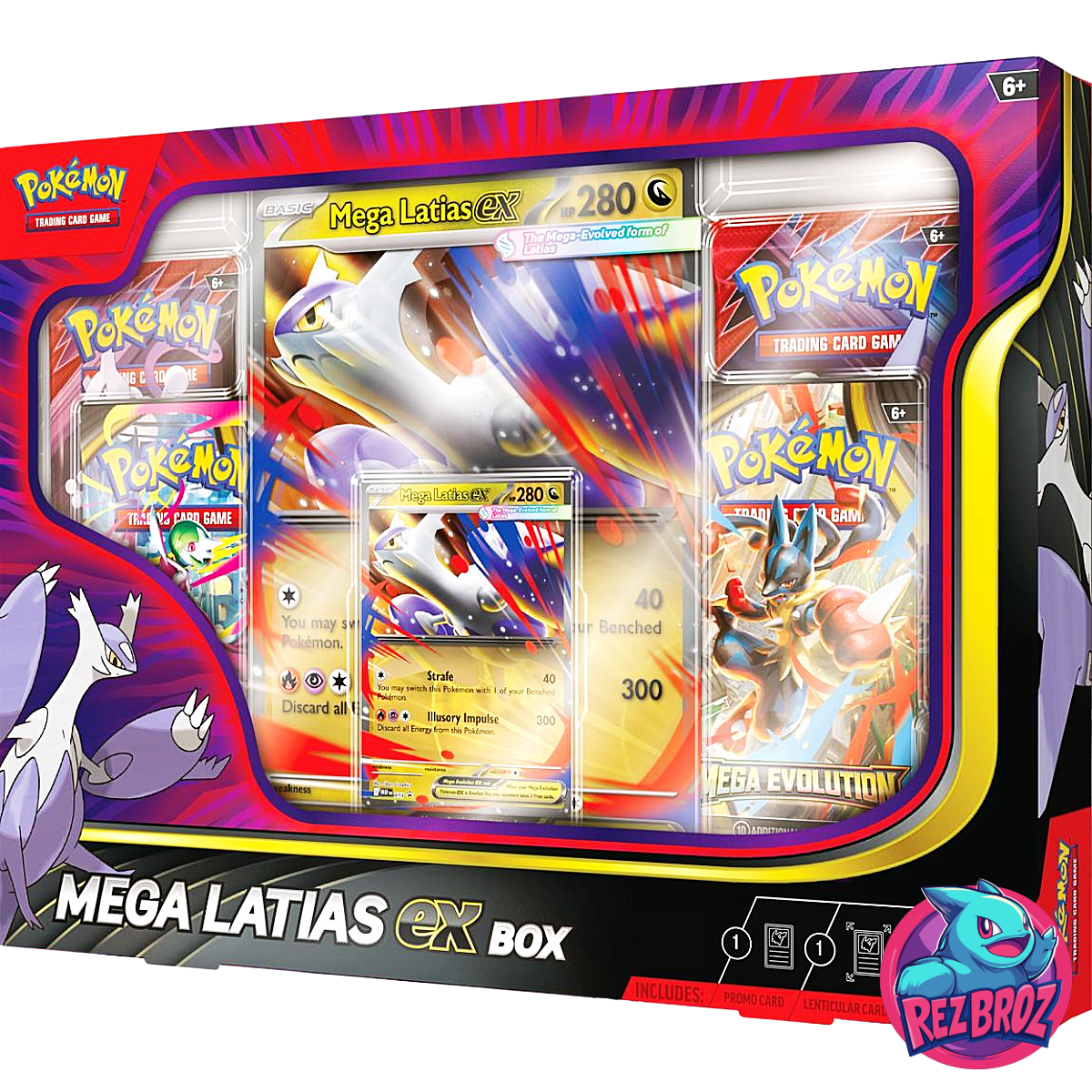 Pokémon TCG: Mega Latias EX Box - Front Box Angled View - Rez Broz Collectibles