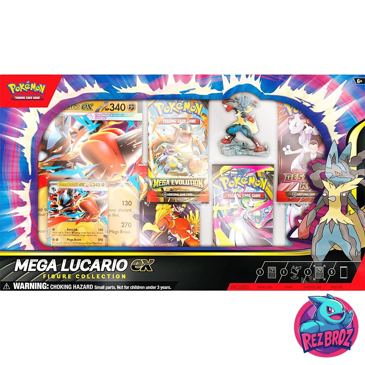 Pokémon TCG: Mega Lucario ex Figure Collection - Front View - Rez Broz Collectibles