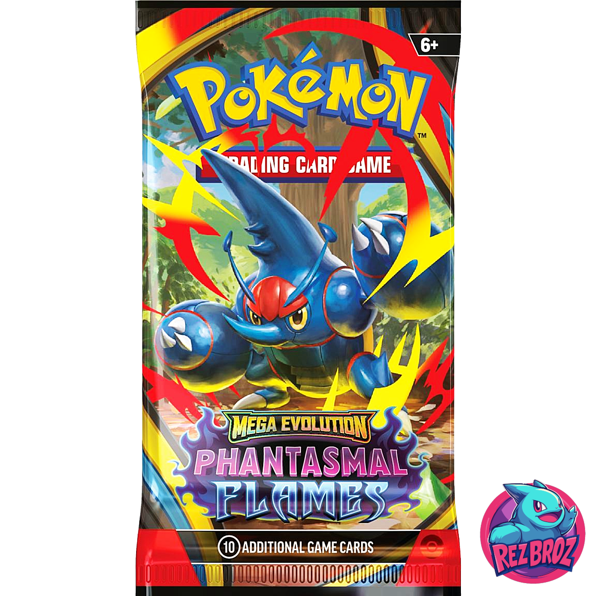 Pokémon TCG: Phantasmal Flames Booster Box (36 Packs) - Mega Heracross Pack Art View - Rez Broz Collectibles