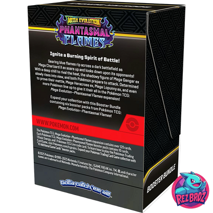 Pokémon TCG: Phantasmal Flames Booster Bundle - Back Box Left Angled View - Rez Broz Collectibles
