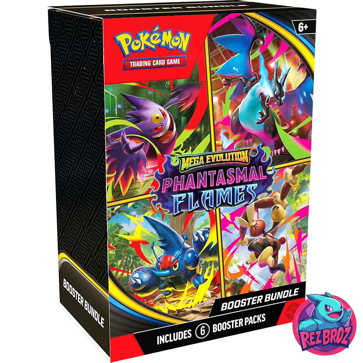 Pokémon TCG: Phantasmal Flames Booster Bundle - Front Box Right Angled View - Rez Broz Collectibles