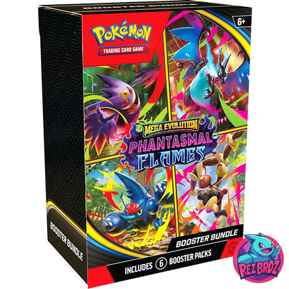 Pokémon TCG: Phantasmal Flames Booster Bundle - Front Box Right Angled View - Rez Broz Collectibles