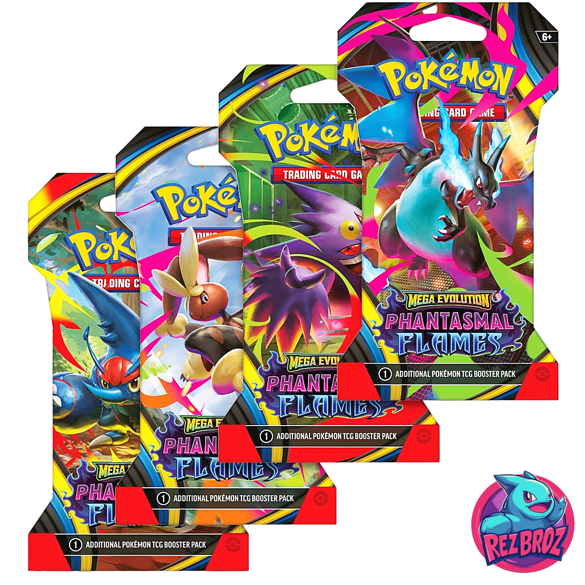 Pokémon TCG: Phantasmal Flames Sleeved Booster Pack - Art Set Pack View - Rez Broz Collectibles