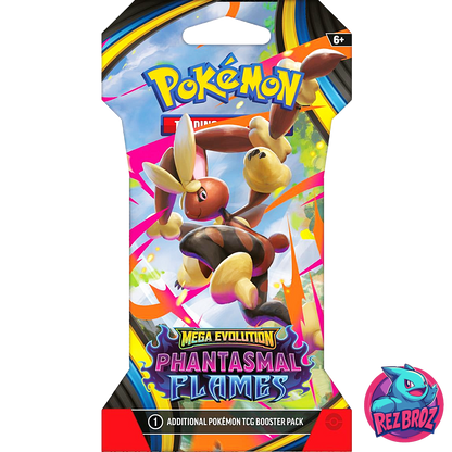 Pokémon TCG: Phantasmal Flames Sleeved Booster Pack - Mega Lopunny Pack Art View - Rez Broz Collectibles