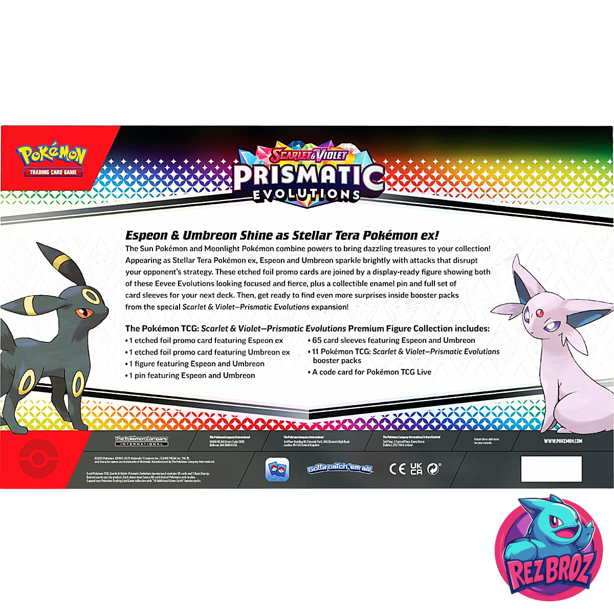 Pokémon TCG: Prismatic Evolutions Premium Figure Collection - Back View - Rez Broz Collectibles