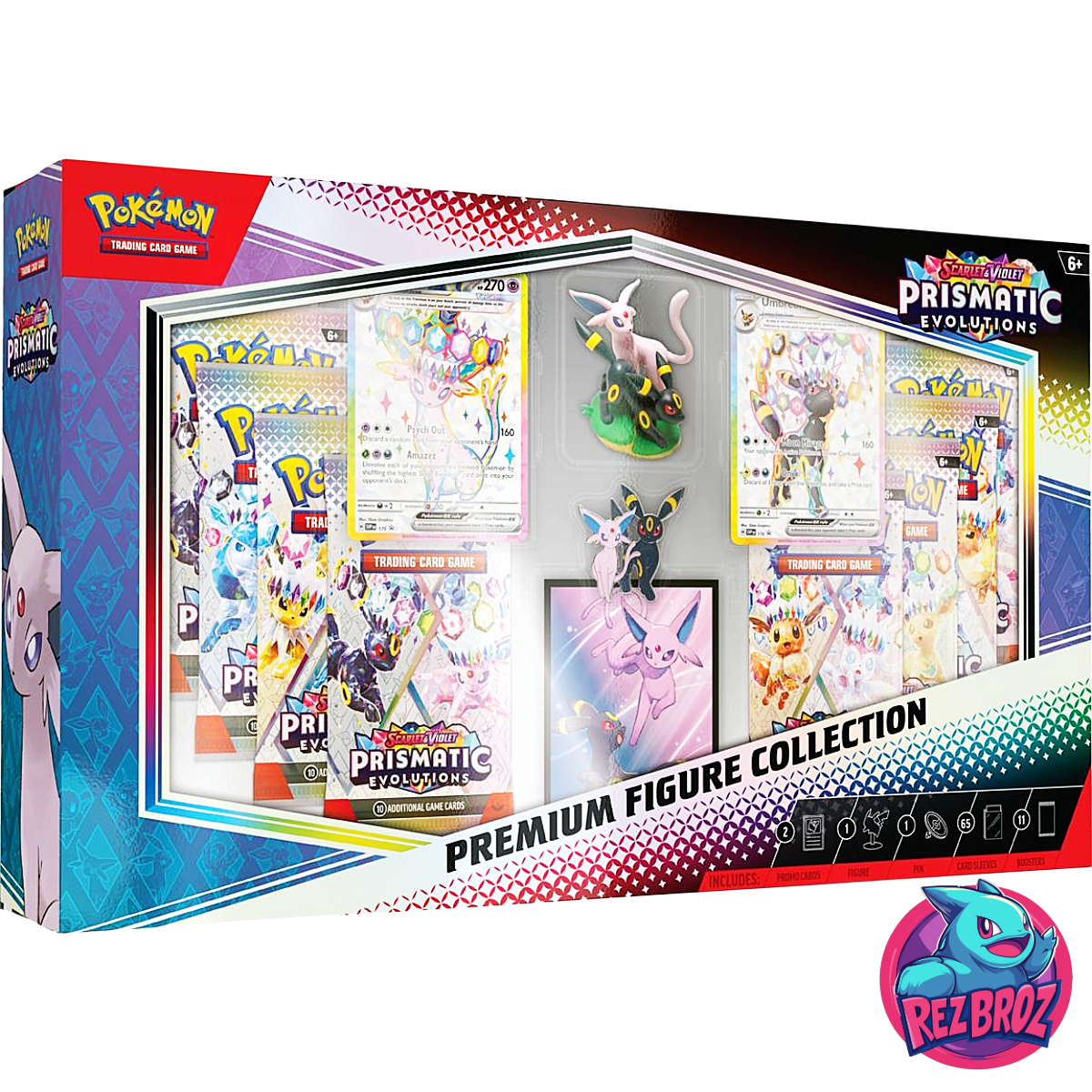 Pokémon TCG: Prismatic Evolutions Premium Figure Collection - Front Opposite Angle View - Rez Broz Collectibles
