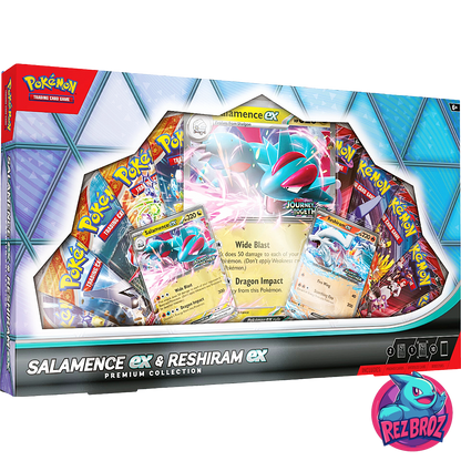 Pokémon TCG: Salamence ex / Reshiram ex Premium Collection - Front Box Angled View  - Rez Broz Collectibles 