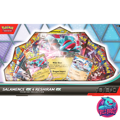Pokémon TCG: Salamence ex / Reshiram ex Premium Collection - Front Box View  - Rez Broz Collectibles 