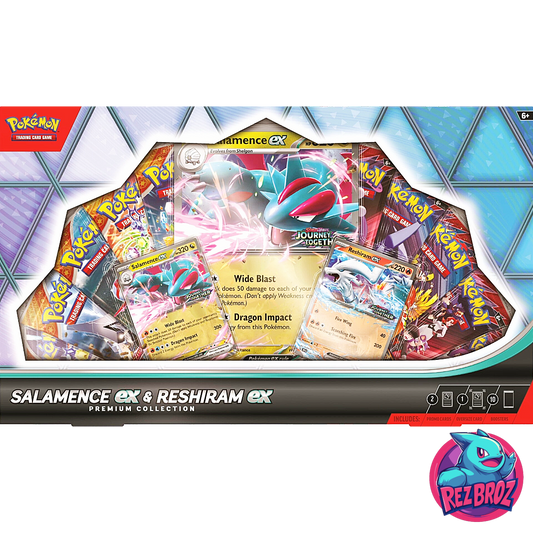 Pokémon TCG: Salamence ex / Reshiram ex Premium Collection - Front Box View  - Rez Broz Collectibles 