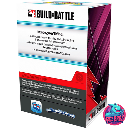 Pokémon TCG: Scarlet & Violet Destined Rivals Build & Battle Box - Back View - Rez Broz Collectibles