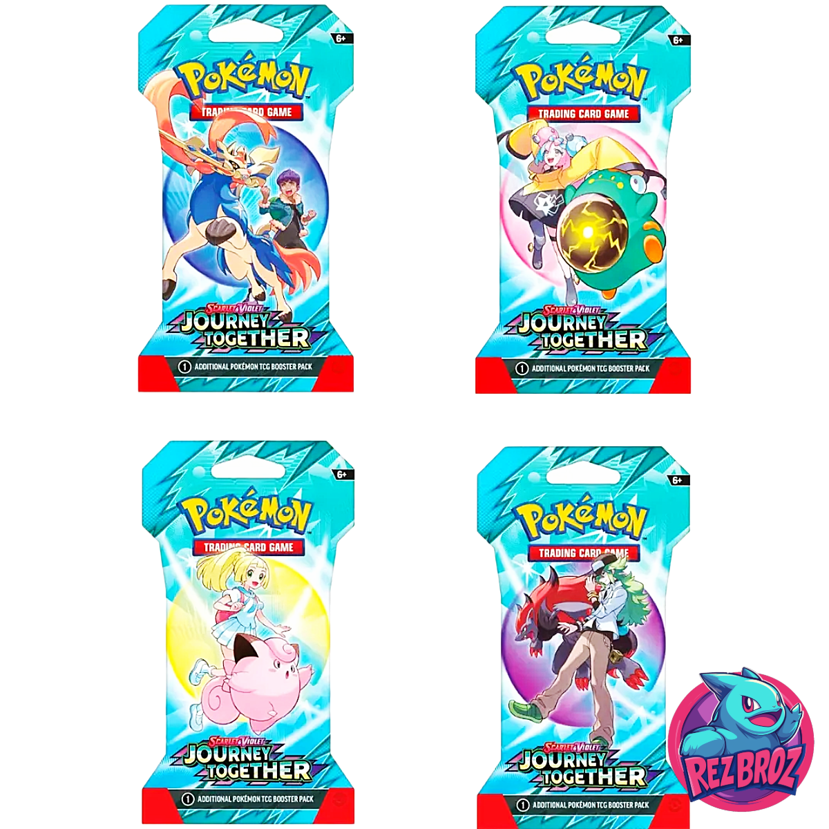 Pokémon TCG: Scarlet & Violet Journey Together Sleeved Booster - All Pack Art View- Rez Broz Collectibles