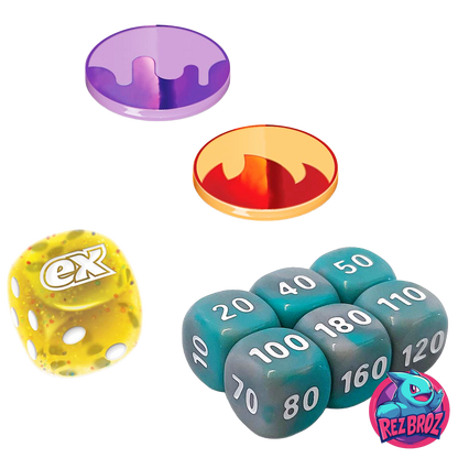 Pokémon TCG: Scarlet & Violet Surging Sparks Elite Trainer Box - Condition Markers and Dice View - Rez Broz Collectibles