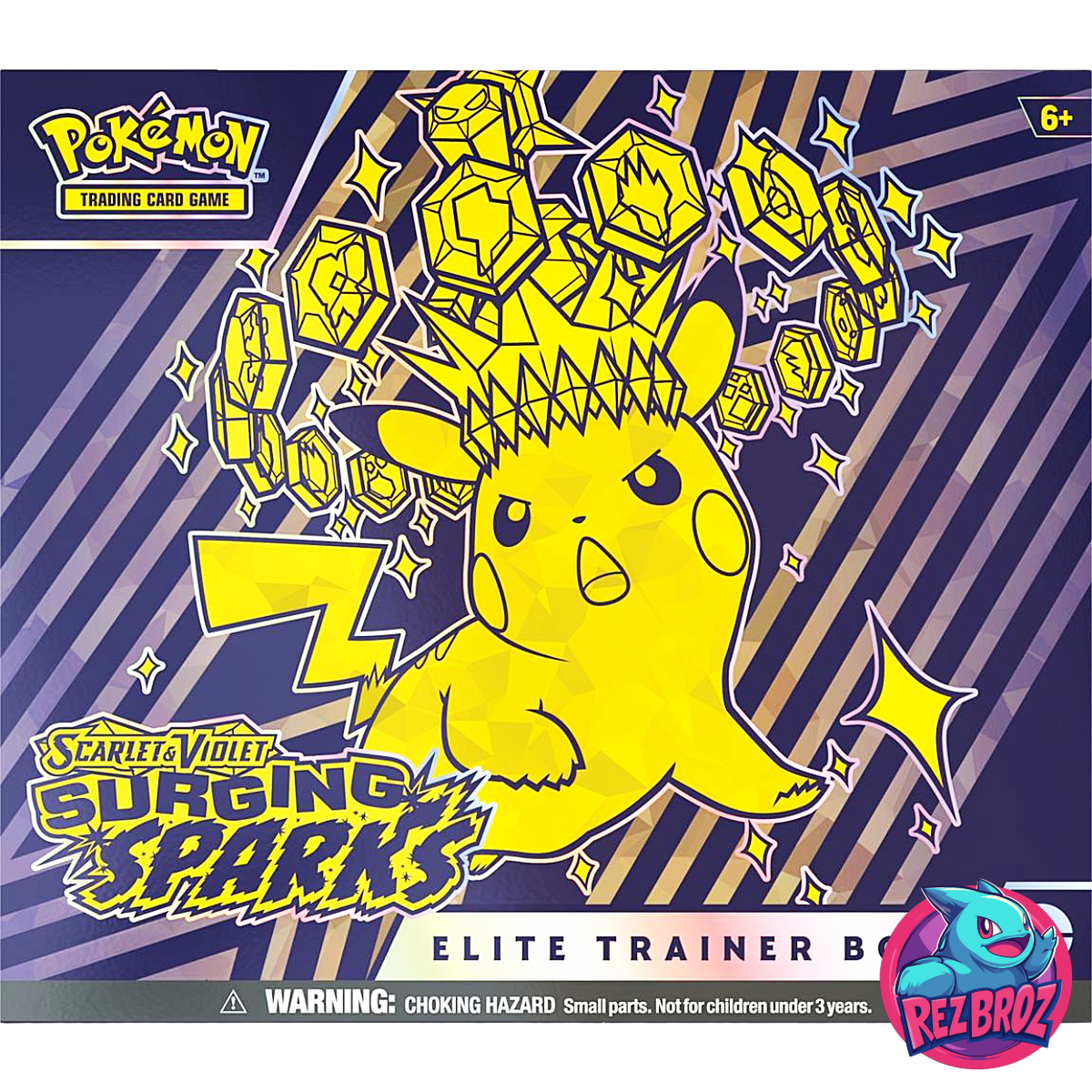 Pokémon TCG: Scarlet & Violet Surging Sparks Elite Trainer Box - Front View - Rez Broz Collectibles