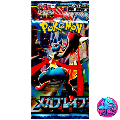 Pokémon trading card game pack featuring Mega Blacephál with Rez Broz logo.