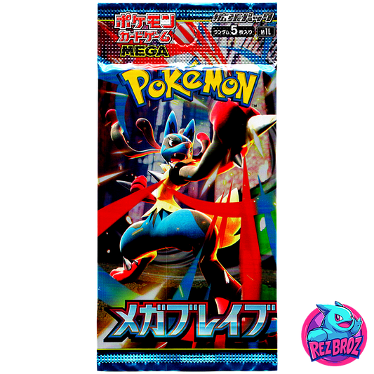 Pokémon trading card game pack featuring Mega Blacephál with Rez Broz logo.