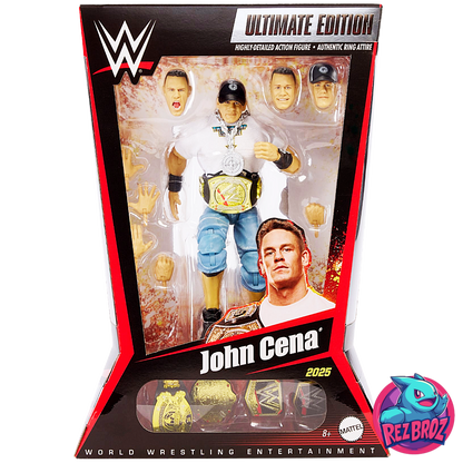 WWE John Cena action figure in packaging with branding and logos.