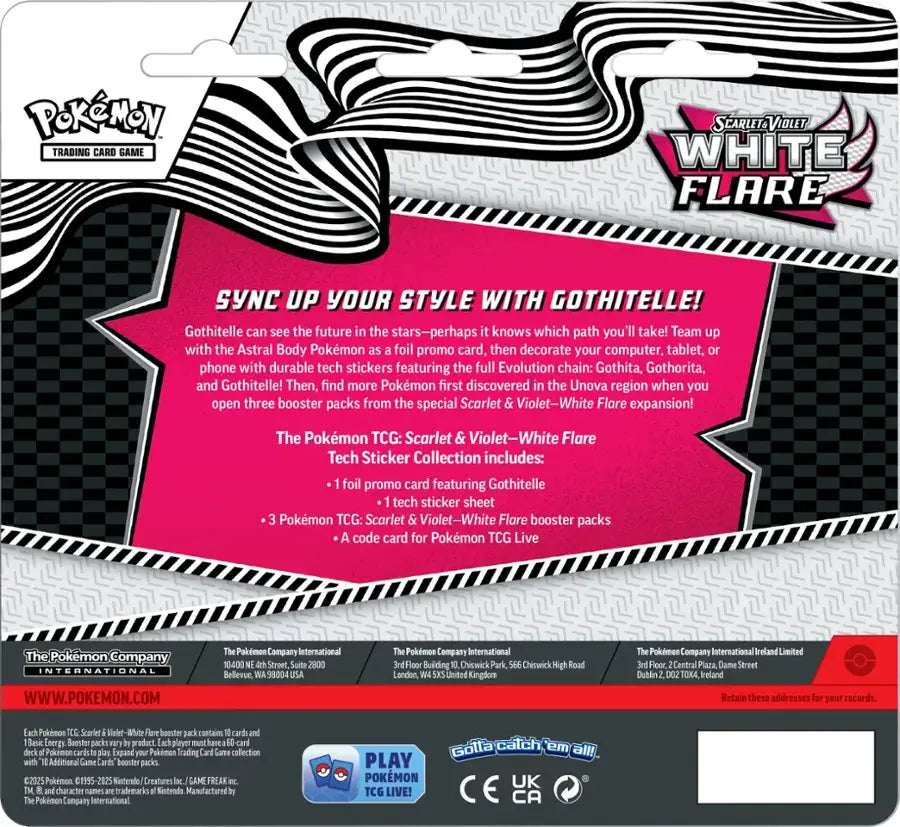 Pokémon TCG: Scarlet & Violet White Flare Tech Sticker 3 Pack