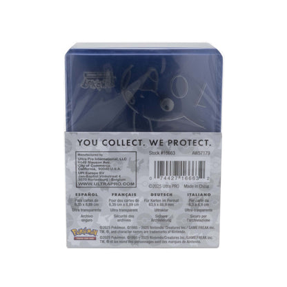 Ultra Pro Pokemon Pikachu Gold Toploader + Penny Sleeves 25ct — back of package with product specifications and Ultra Pro branding